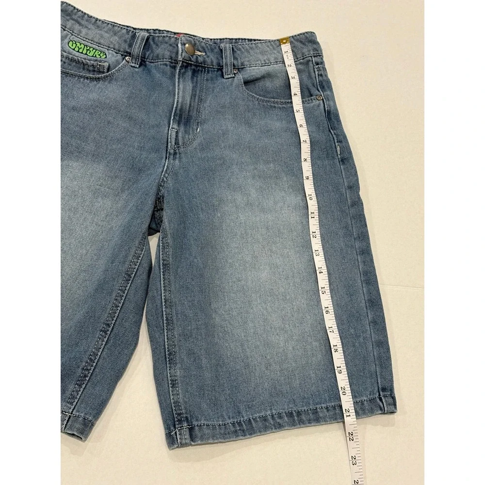 Gmpyre Womens Baggy Denim Shorts Blue Y2K Skater Streetwear Size 2 Medium